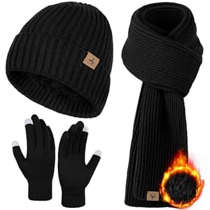 3 PCS Winter Hat Scarf Gloves Set, ...