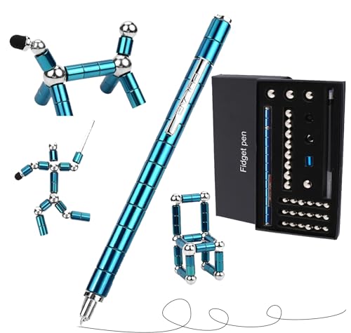 Meweo Magnetic Fidget Pen Magnetic pen Gifts Fidget Pen Toys for Teenage Girls Boys Adults?Toy Pen Decompression Toy Magnet Pen, Versatile Deformable Fidget Writing Pen (big blue)