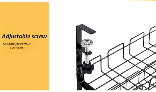 WOFLUAS Metal Under Desk Cable Management Tray No Drill, 2-storey, Retractable Power Strip Holder with Clamps Tray with Desk Wire Management and Cord Organizer for Home Office (Black, 2L) by WOFLUAS - Image 6