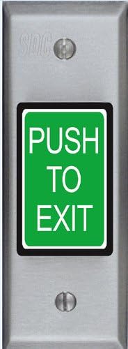 SDC 413NU Narrow Frame 2" Green Illuminated Exit Switch