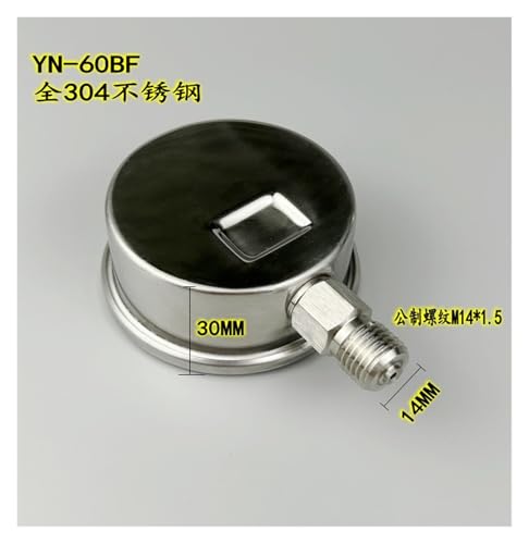 Manomètre de pression YN60BF acier inoxydable 0.1MPA抗震