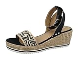 Elegante veraniego TOM TAILOR 3291901, Sandalias con cua Mujer, Negro, 38 EU