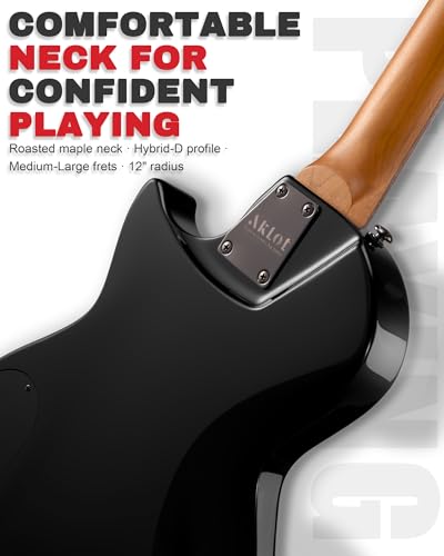 Image of AKLOT 24-Fret Electric Guitar Kit, 40 inch Single Cut (LP Style), Modern Playability Coil-Split Humbucker Pickups, 18:1 Tuning Pegs,W /Guitar Accessories Gig Bag,Cable,Strap,Picks,Strings,Tuner,Book