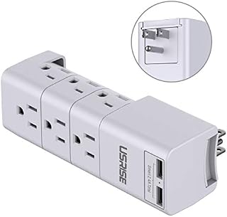 Outlet Splitter, USRISE Multi Plug Outlet with 9-Outlet Extender Adapter and 2 USB