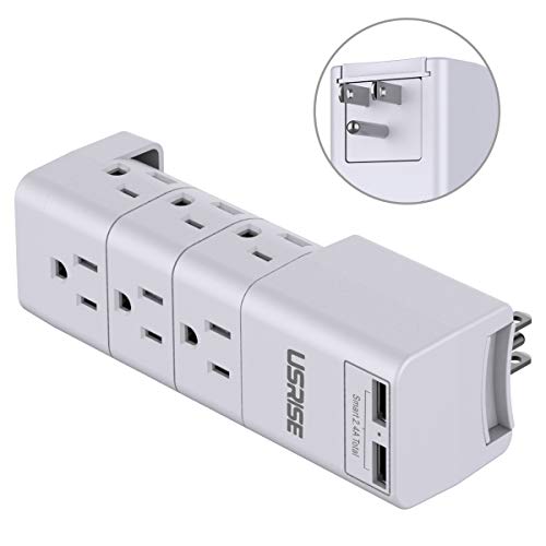 Outlet Splitter, USRISE Multi Plug Outlet with 9-Outlet Extender Adapter and 2 USB