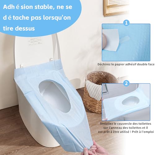 LBJFYHJN 20 Stück Toilettenauflage Einweg，Toilettenbezug für öffentliche Toiletten Beim Ausgehen, Camping Oder Reisen，Geeignet für Erwachsene und Kinder