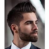 Voloria Toupee for Man Ultra Thin Skin PU Men's Hairpiece European Virgin Human Hair Replacement Sys