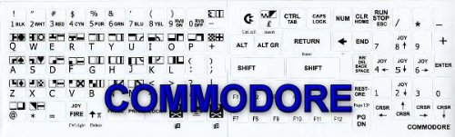 Pegatina para teclado 4Keyboard Commodore 64 fondo blanco mate miniatura 2