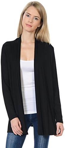 Pastel by Vivienne Women's Long Sleeve Jersey Cardigan Large Black