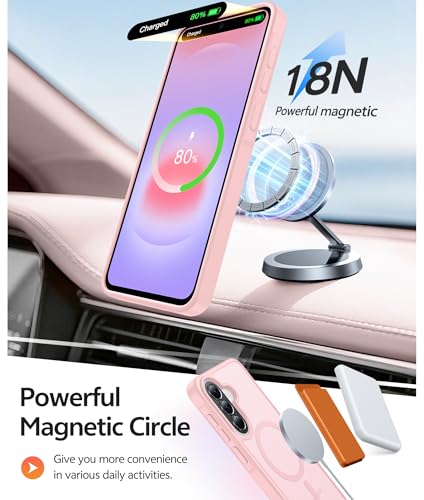 Image of FNTCASE for Galaxy A37 5G Phone Case: Samsung A36 5G Case [Compatible with Magsafe] Matte Translucent [Screen Protector] Military Grade Protection for Samsung A37 & A36 Cases - Light Pink