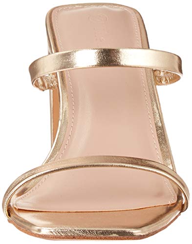 The Drop Women's Avery Square Toe Two Strap High Heeled Sandal, Gold, 8 - Image 2