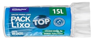 Saco de Lixo PACK LIXO TOP Azul 15 Litros - Super resistentes