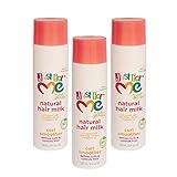 Just for Me Natural Hair Milk Curl Smoother (3 Pack) - Defines Curls & Controls Frizz, Contains Coconut Milk, Shea Butter, Vitamin E, Sunflower Oil, Lightweight Moisture, 8 oz