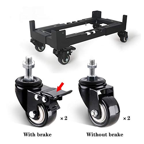 Soporte móvil para CPU de escritorio con chasis metálico y ruedas ajustables, negro, tamaño M miniatura 4