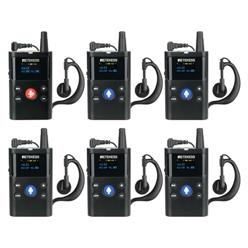 Retekess TT126 2 Way Plant Tour Headset, Dispositivo de Comunicación Bidireccional con 1 Transmisor y 5 Receptores miniatura 1