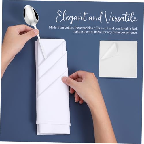 Servilletas de Tela LIFKOME 50x50 cm Algodón Blanco miniatura 3