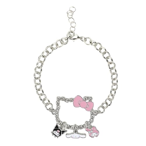 Bioworld Hello Kitty Character Shape Bracelet With Three Character Charms