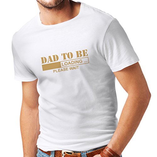 lepni.me Camisetas Hombre Padre Futuro, Anuncio de Embarazo, Ideas de Regalos Divertidos para Papi (XXXX-Large Blanco Oro)