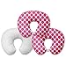 Bacati Ikat Dots Muslin Fabric Hugster Nursing Pillow with Insert OR Nursing Pillow Cover Only (Nursing Pillow with Insert, Bright Pink)