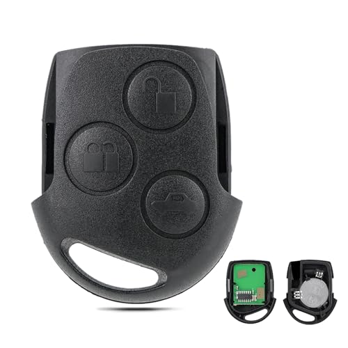3 Button Remote Key Fob Replacement Black Head for Ford Fiesta MK6 Focus MK2 Mondeo Fusion KA S-Max C-Max Cougar Transit Tourneo Connect Key 433MHz (NO Chip NO Blade）
