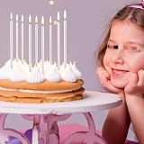 BOBOZHONG 24 białe świece urodzinowe z uchwytami – cienkie, długie świece do ciast z wosku, na tort, przyjęcie urodzinowe, baby shower, imprezę dla dziewczynek i świąteczną dekorację tortu