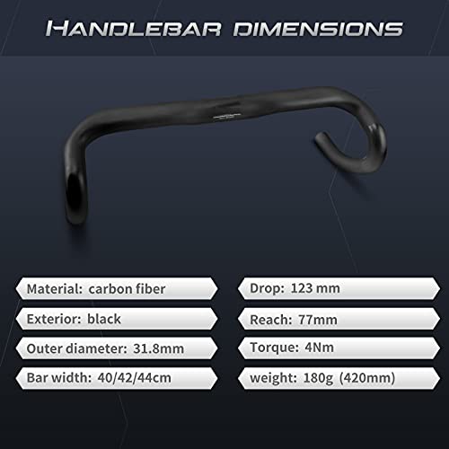 Road Bicycles Carbon Drop Bars 31.8 Rxl Sl Bike Handlebars External Cables Carbon Road Bike Handlebars Ultra-Light Black Ud Glossy 440Mm Drop Bars Handlebars Bike Components & Parts #TOP3