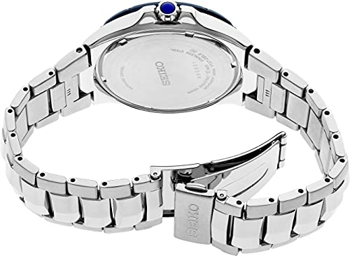 Image of SEIKO Watch for Men - Coutura Collection - Solar Powered, Stainless Steel Case & Bracelet, Gray & Black Dials, Date Display, Water Resistant