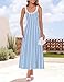 ZESICA Womens 2025 Summer Sleeveless Striped Midi Dresses Casual A Line Swing Knit Long Dress Beach Vacation Clothes,Blue,Small