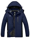 wantdo Men's Water Resistant Skiing Jacket Mountain Snow Coat Insulated Clothing Dark Blue M