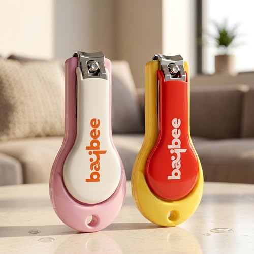 Image of Baybee Baby Nail Clipper with Skin Guard, Safety Nail Cutter for New Born Babies Infant Toddler, Manicure Pedicure Care | Baby Nail Cutter Clipper Care | Nail Clipper for New Born Baby (Pack of 2)