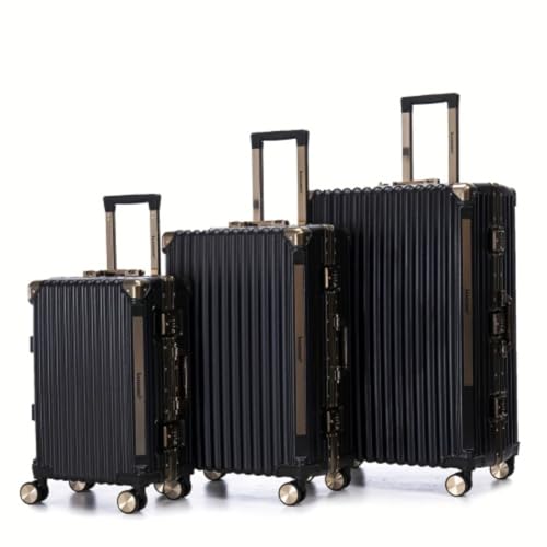 Luggage Set of 3 Pieces, 20/24/28 Inch Suitcase, Stylish Luggage, Aluminum Frame, Hard Shell Luggage, Combination Lock, Multi-Directional Swivel Wheels, Telescopic Handle, Suitable for Travel