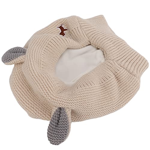 Tbest Knitted Bits Ear Pet Hat Noise Ion Warm Dog Grooming Earmuffs Hat for Large Dogsbeige Pet Plieog Clothing (Beige)