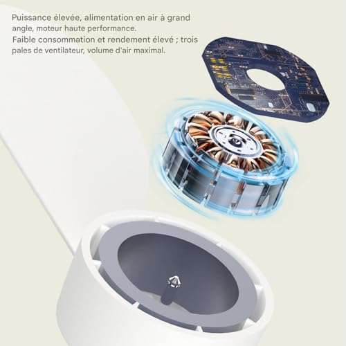 Ventilateur de plafond extérieur Teksome rechargeable 7200 mAh avec lumière et télécommande
