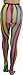 ToBeInStyle Women's Zig Zag Striped Muticolor Rainbow Full Footed Pantyhose