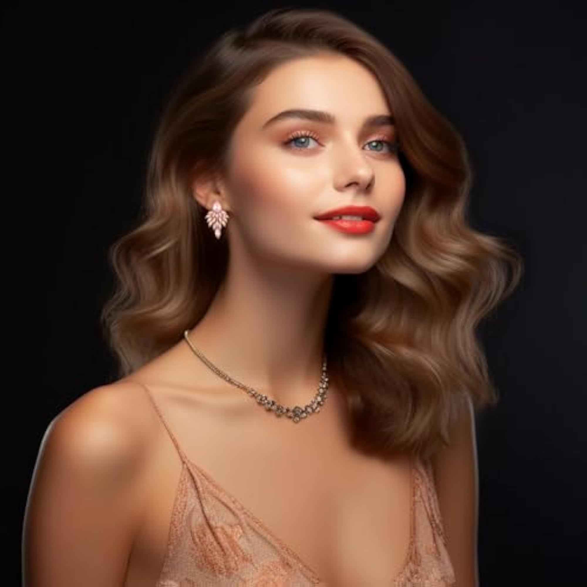 Rhinestone Cluster Drop Earrings, Elegant Crystal Statement
