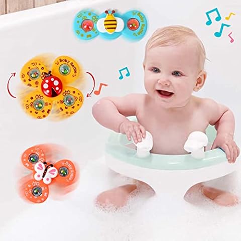 DQTYE 3pcs Suction Cup Bath Toy for Baby Simple Fidget with Suction Cup Silicone Flipping Board Table Sucker Toddler Sensory Toys Baby Bath Toy for Boys Girls Cover