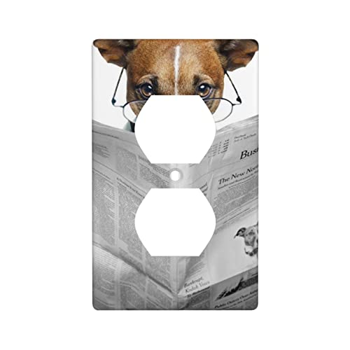 Funny Dog Outlet Covers Wall Plate, 1 Gang Duplex Receptacle Cover Plate Decorative Electrical Outlet Cover Plates For Bathroom Kitchen #TOP25