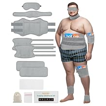 10 Pcs Castor Oil Pack Wrap, Plus Size for Men & Women, XL Reusable Castor Oil Pack Set for Eyes Neck Stomach Waist Knees Legs Feet, Flannel Cotton, Anti Oil Leak, Machine Washable Light Gray