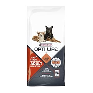 VERSELE-LAGA – Opti Life Adult Digestion Medium & Maxi – Aliment Complet, Equilibré et Hypoallergénique – Digestion Sensible – Croquettes pour Chiens Grands & Moyens – 12,5 Kg