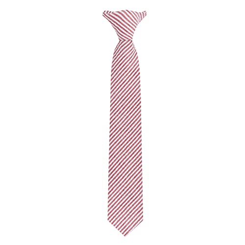 Jacob Alexander Boys' 14 inch Clip-On Seersucker Striped Pattern Neck Tie