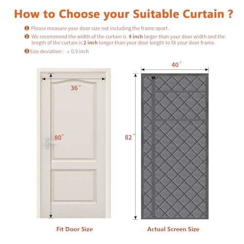 Rideau de porte magnétique isolant en tissu imperméable durable - 3