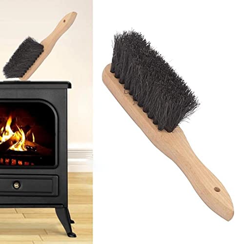 HOHOVYVY Balai de cheminée de 11,02 Pouces, poignée en Bois, Forme de tête de Brosse, cheminée, Foyer, Brosse de cheminée, Outil de Nettoyage