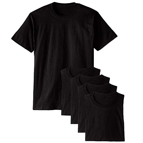 Kit com 5 Camisetas Básicas Masculina T-shirt Algodão Preto Tee (G)