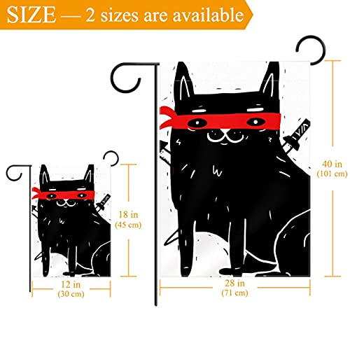 Drapeau de jardin chat en pongé de polyester décoration extérieure premium - 3