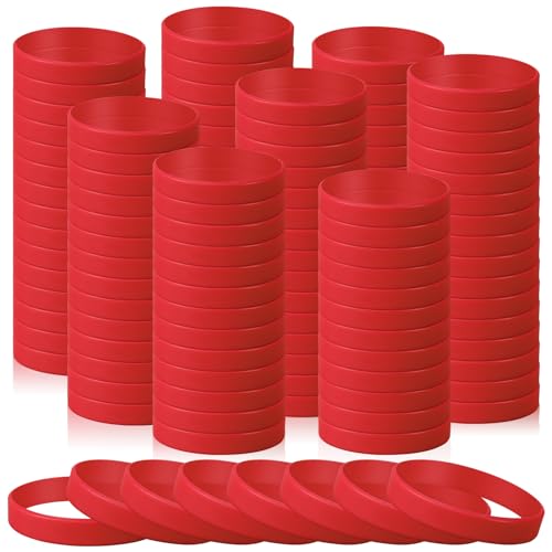 Bracelets en caoutchouc de silicone pour le sport en équipe, lot de 120 pièces rouge