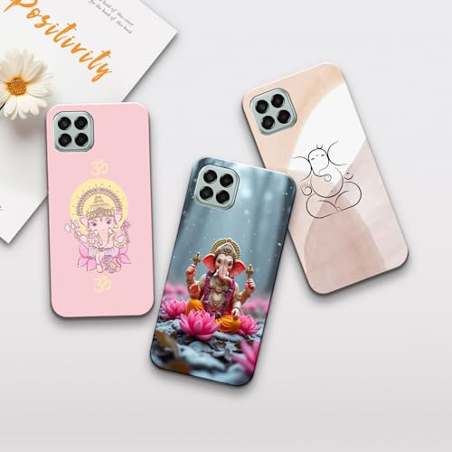 Image of COLORflow Back Cover Compatible with Samsung Galaxy A22 5G | Ganesh Ji, Lord Ganesha Customized Back Cover Compatible with Samsung Galaxy A22 5G