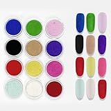 12 Boxs Flocking Powder Set, White Black Sugar Nail Glitter for Nail Art Snow Nail Powder Sweater Velvet Powder DIY Manicure Decorations