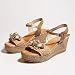 Porronet Sandalia Cristales Taupe cuñas para Mujer, 39