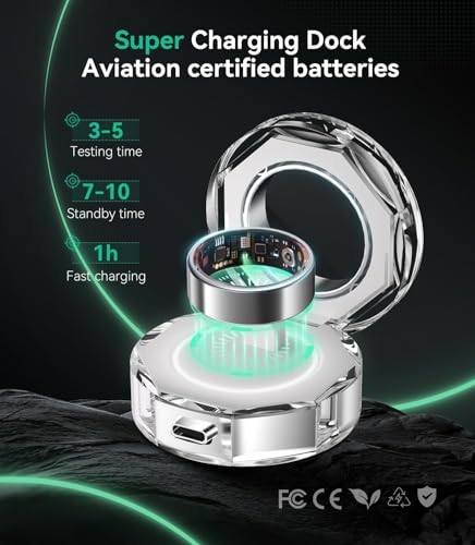 Image of New Upgraded Smart Ring【JZ5.0 Chip & 0 Measurement Error】 IP68 Waterproof | Smart Ring Women (Silver, 11#)