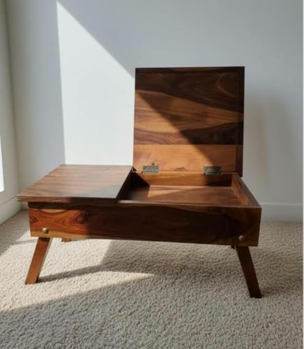 Image of Multifunctional Wooden Foldable Bed Table, 56 cm x 33 cm x 24.5 cm